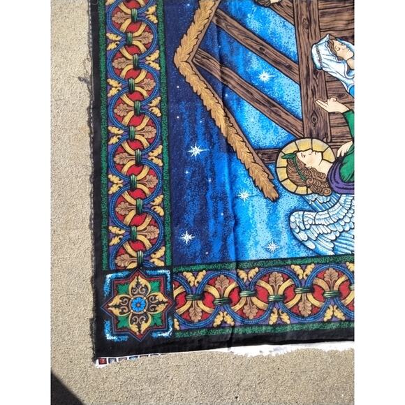 Vtg Cranston Print Works Fabric Panel Nativity 2004 Manger Christmas Sewing - Picture 3 of 5